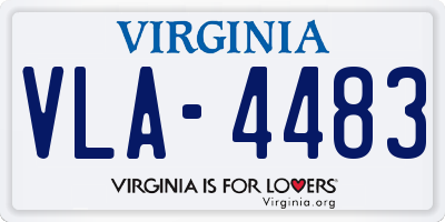 VA license plate VLA4483