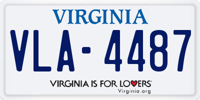VA license plate VLA4487