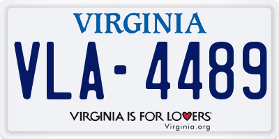 VA license plate VLA4489