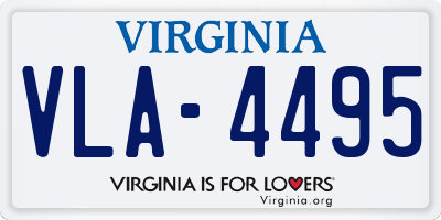VA license plate VLA4495