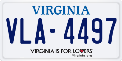 VA license plate VLA4497