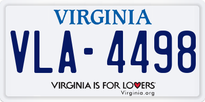 VA license plate VLA4498