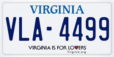 VA license plate VLA4499