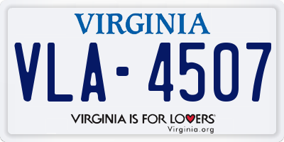 VA license plate VLA4507