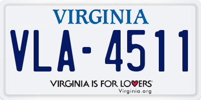VA license plate VLA4511