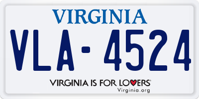 VA license plate VLA4524