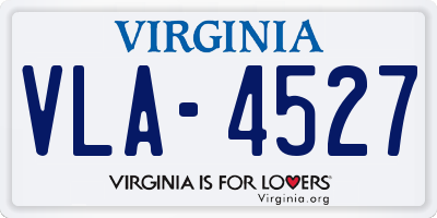 VA license plate VLA4527