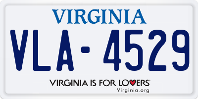 VA license plate VLA4529