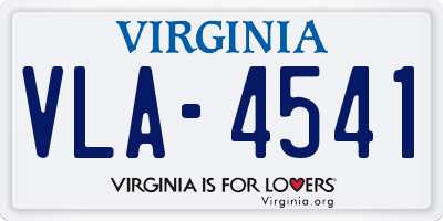 VA license plate VLA4541