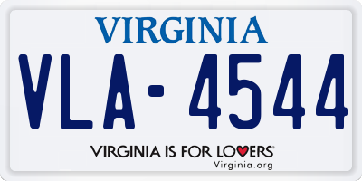 VA license plate VLA4544