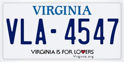 VA license plate VLA4547