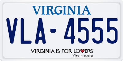 VA license plate VLA4555