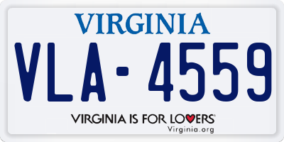 VA license plate VLA4559