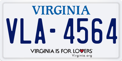 VA license plate VLA4564