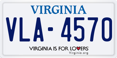 VA license plate VLA4570
