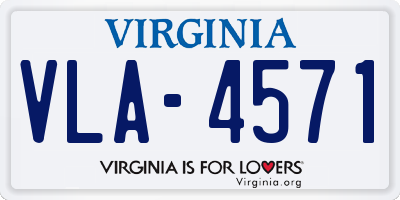 VA license plate VLA4571