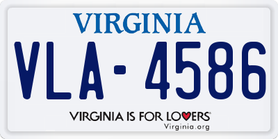 VA license plate VLA4586