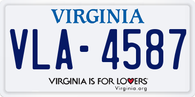 VA license plate VLA4587
