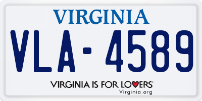 VA license plate VLA4589