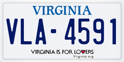 VA license plate VLA4591