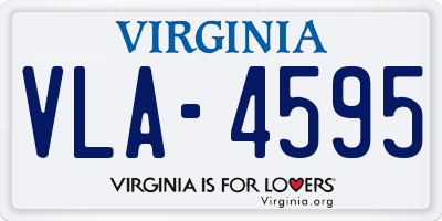 VA license plate VLA4595