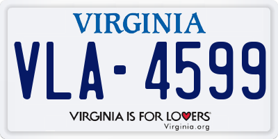 VA license plate VLA4599