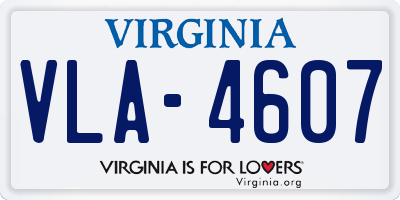 VA license plate VLA4607