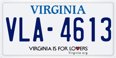 VA license plate VLA4613