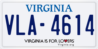 VA license plate VLA4614