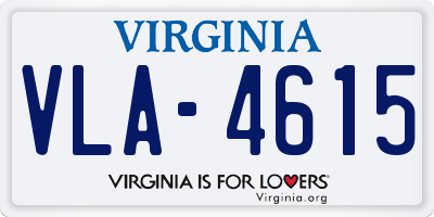 VA license plate VLA4615