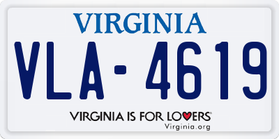 VA license plate VLA4619