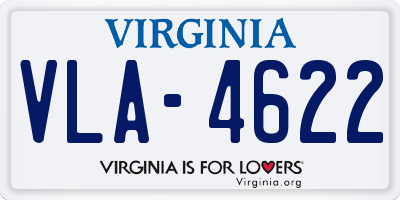 VA license plate VLA4622