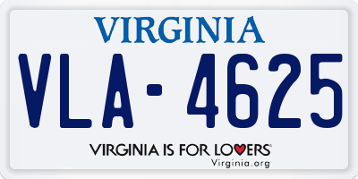 VA license plate VLA4625