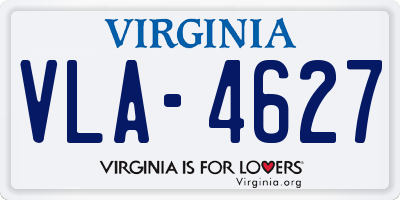 VA license plate VLA4627
