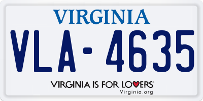 VA license plate VLA4635