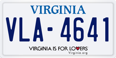 VA license plate VLA4641