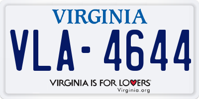 VA license plate VLA4644