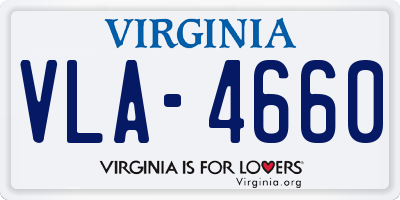 VA license plate VLA4660
