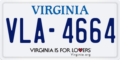 VA license plate VLA4664
