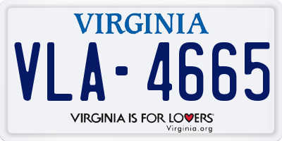 VA license plate VLA4665