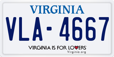 VA license plate VLA4667