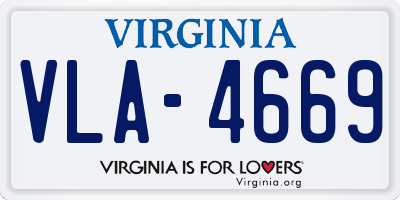 VA license plate VLA4669