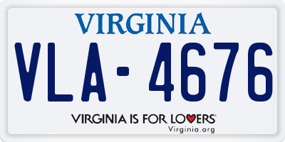 VA license plate VLA4676