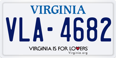 VA license plate VLA4682