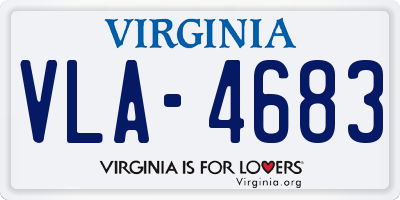 VA license plate VLA4683