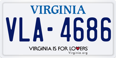 VA license plate VLA4686