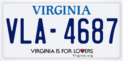 VA license plate VLA4687