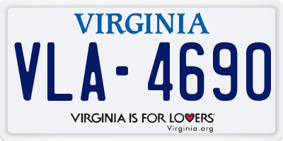 VA license plate VLA4690