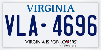 VA license plate VLA4696