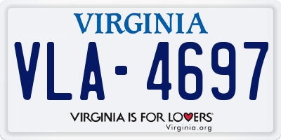 VA license plate VLA4697